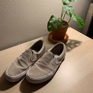 Beige Vans Slip-ons Suede size 10